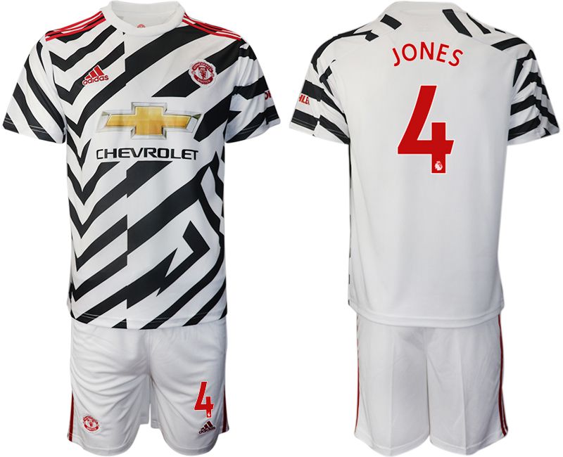 Men 2020-2021 club Manchester united away #4 white Soccer Jerseys